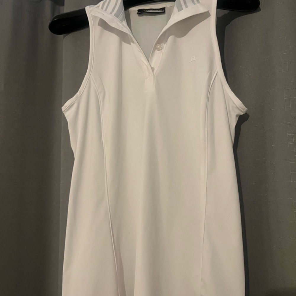 Women’s J Lindeberg Bettina White Sleeveless Polo Top